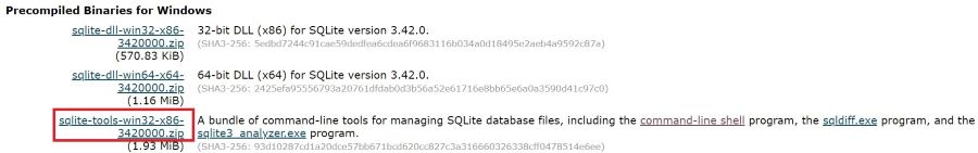 download-sqlite